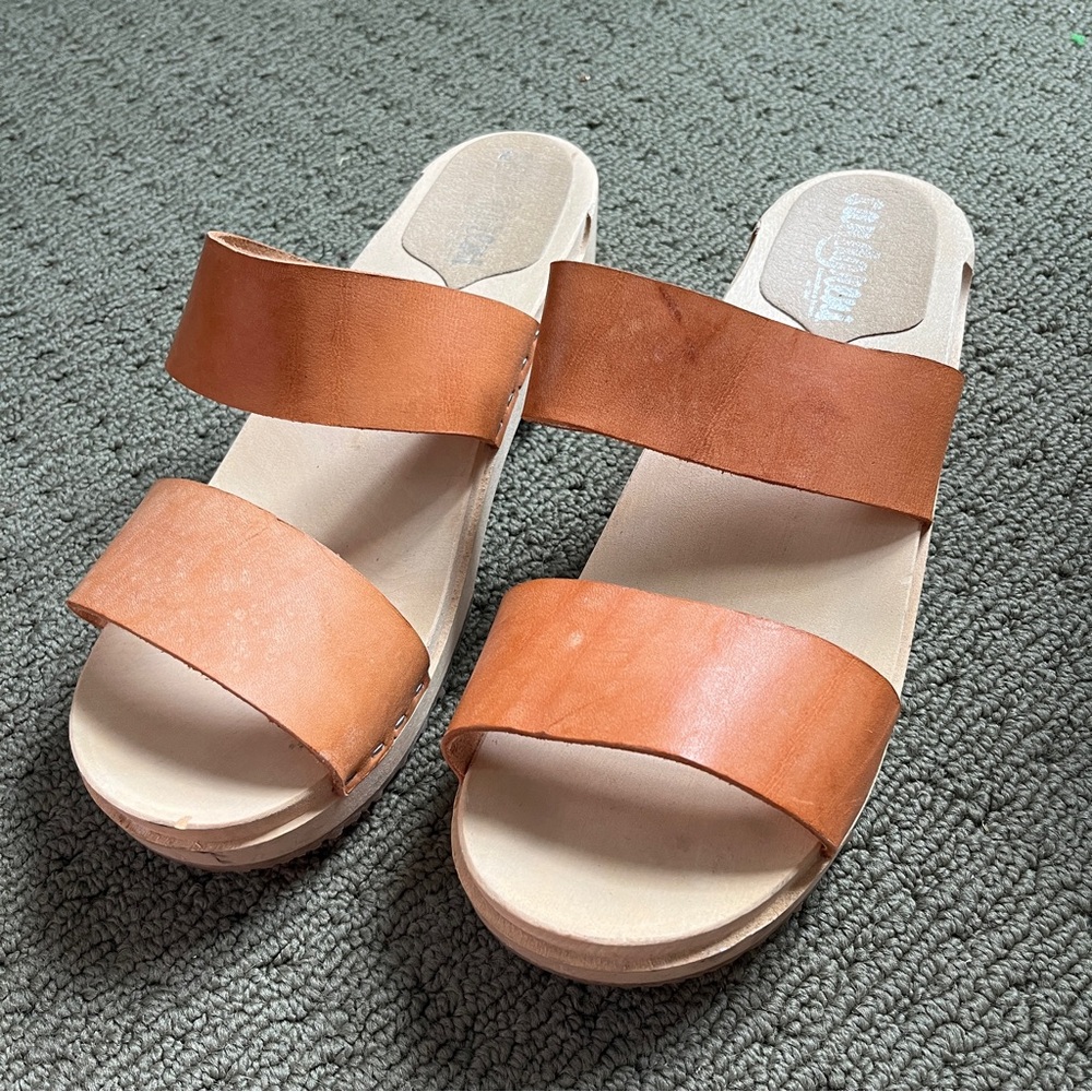 Sandgrens | Stockholm Low Clogs: Two-Strap Wooden Slides | Ecru | EU 41 =10.5 US - Picture 10 of 12